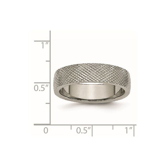 Kazi Luxury Chisel Titanium Polished and Textured 6mm Band - Picture 6 of 9
